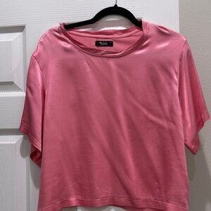 Michael Lauren Pink Satin / Viscose Boxy Top
